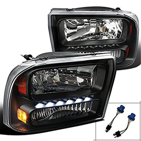 Overtime 1999-2004 Ford F250 LED Headlights - Black OV2654347